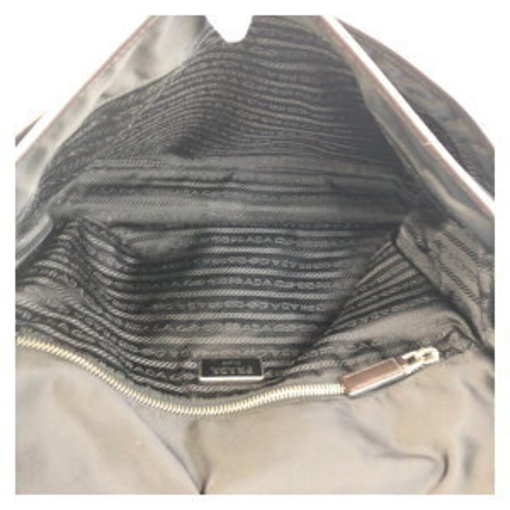 Prada logo messenger shoulder bag Tessuto triangular nylon black plate - Picture 8 of 10